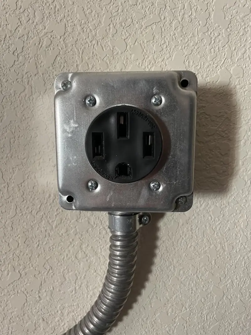 NEMA 14-50 outlet installed for Electrical Panel Upgrade in San Joaquin